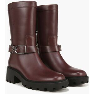 NEW Franco Sarto Elle Lug Sole Leather Moto Boot